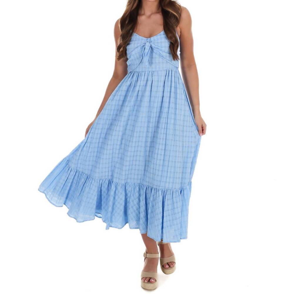 NEW IN FEBRUARY better mood textured flare dress in powder blue - Picture 2 of 5